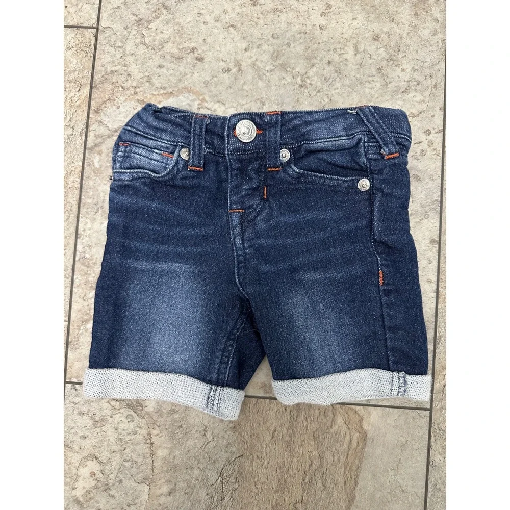 True Religion Jean Shorts Toddler Size 18M Lightly Distressed Adjustable Waist
